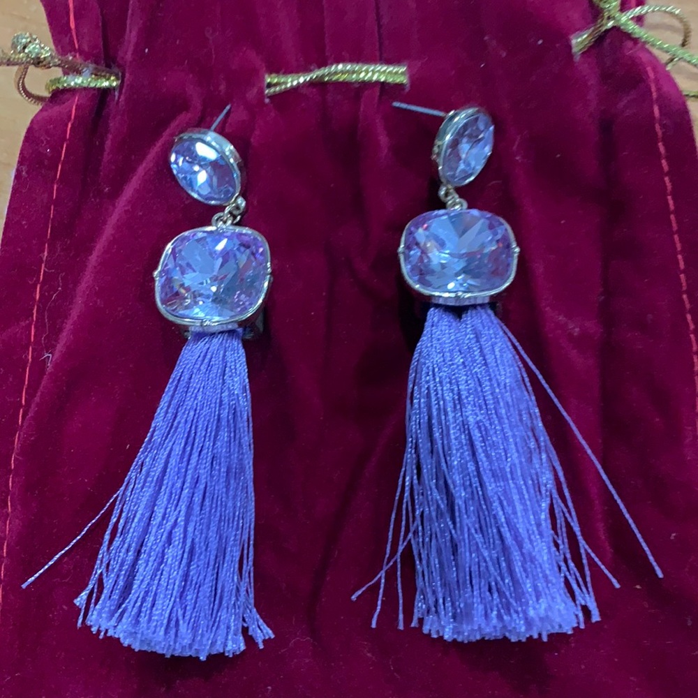 Lavender tassel earrings